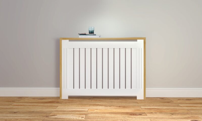 radiator cover with oak frame