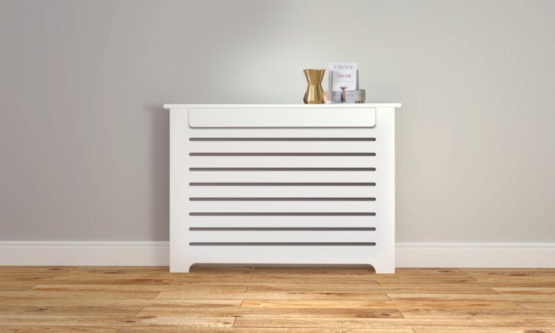 white radiator cabinet
